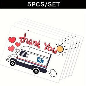 USPS Mailbox “Thank You” Sticker Set of 5